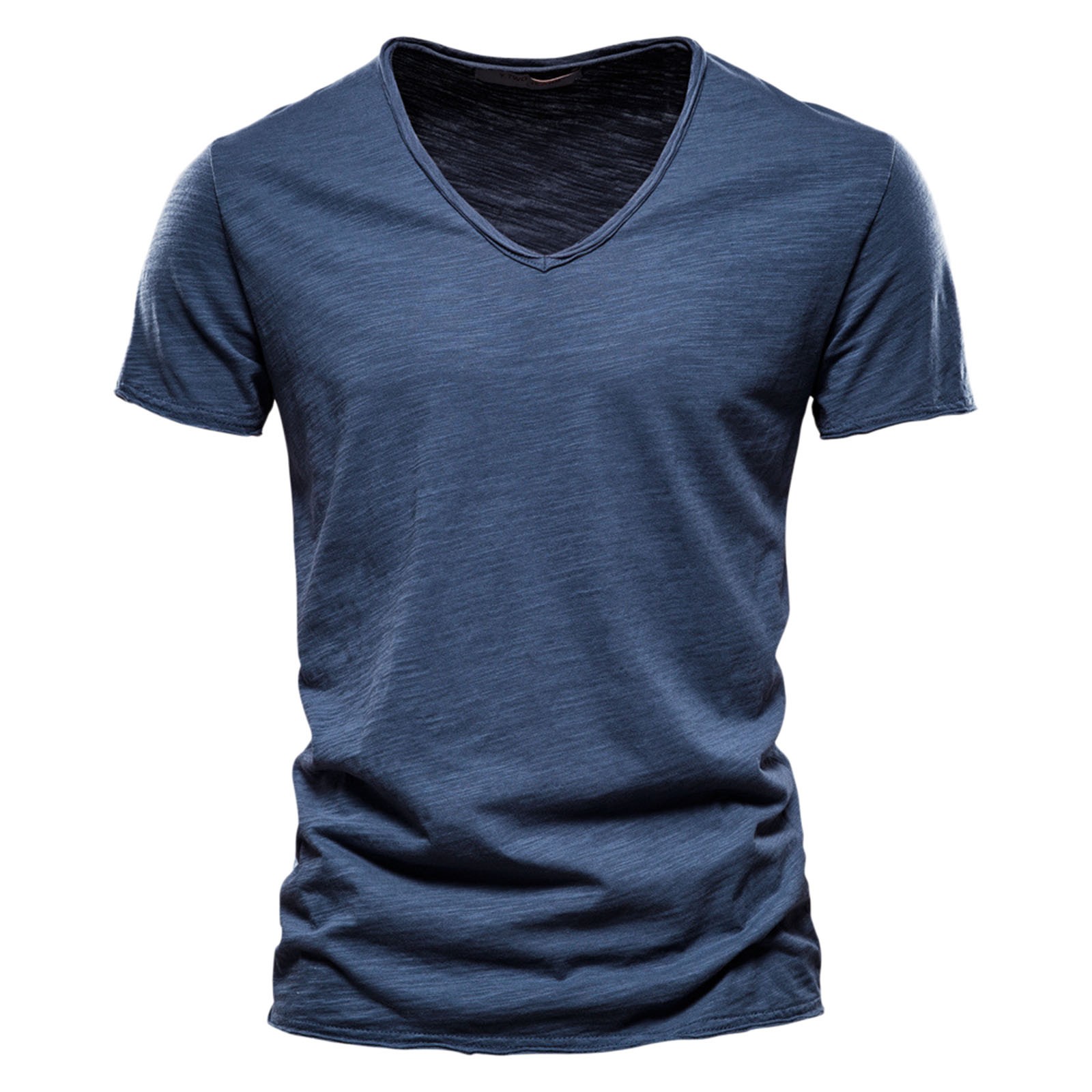 thumbnail image 2 of Camiseta informal de manga corta con cuello en V para hombre: poliéster, fácil de combinar con pantalones, para uso diario, tallas S-XXXXXL., 2 of 4